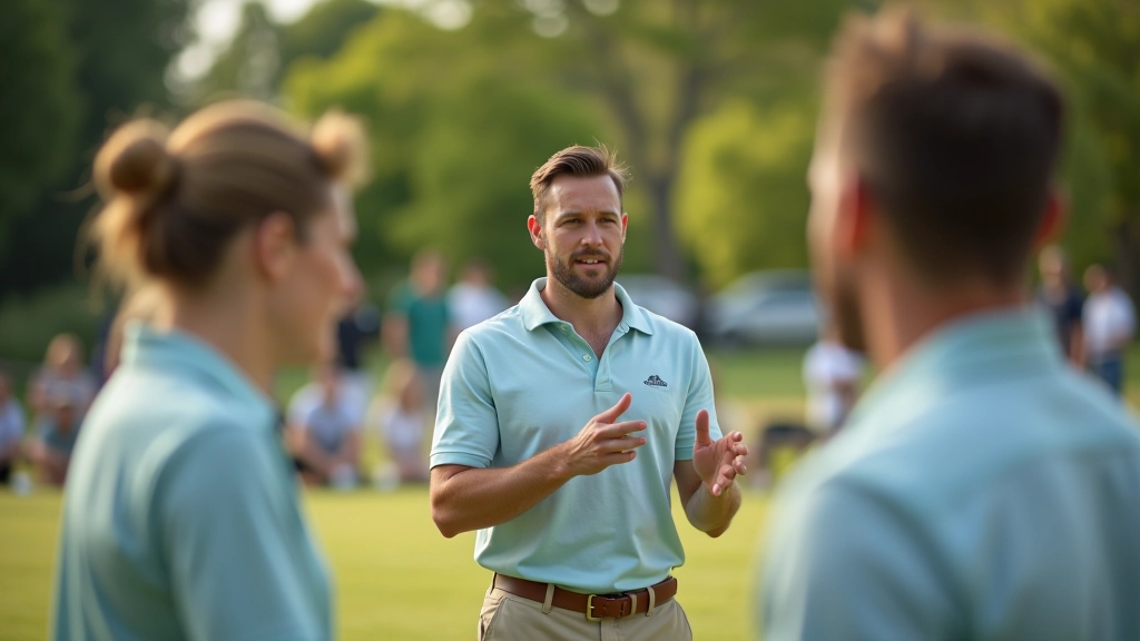 قائد الفريق يتواصل مع باقي اللاعبين أثناء المباراة، يعطيهم تعليمات واضحة، ملعب الكروكيه مليء بالتركيز والطاقة